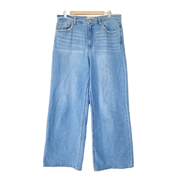 Scotch & Soda The Daze Wide Leg High Rise Jeans Blue Sz 32 - Picture 2 of 12